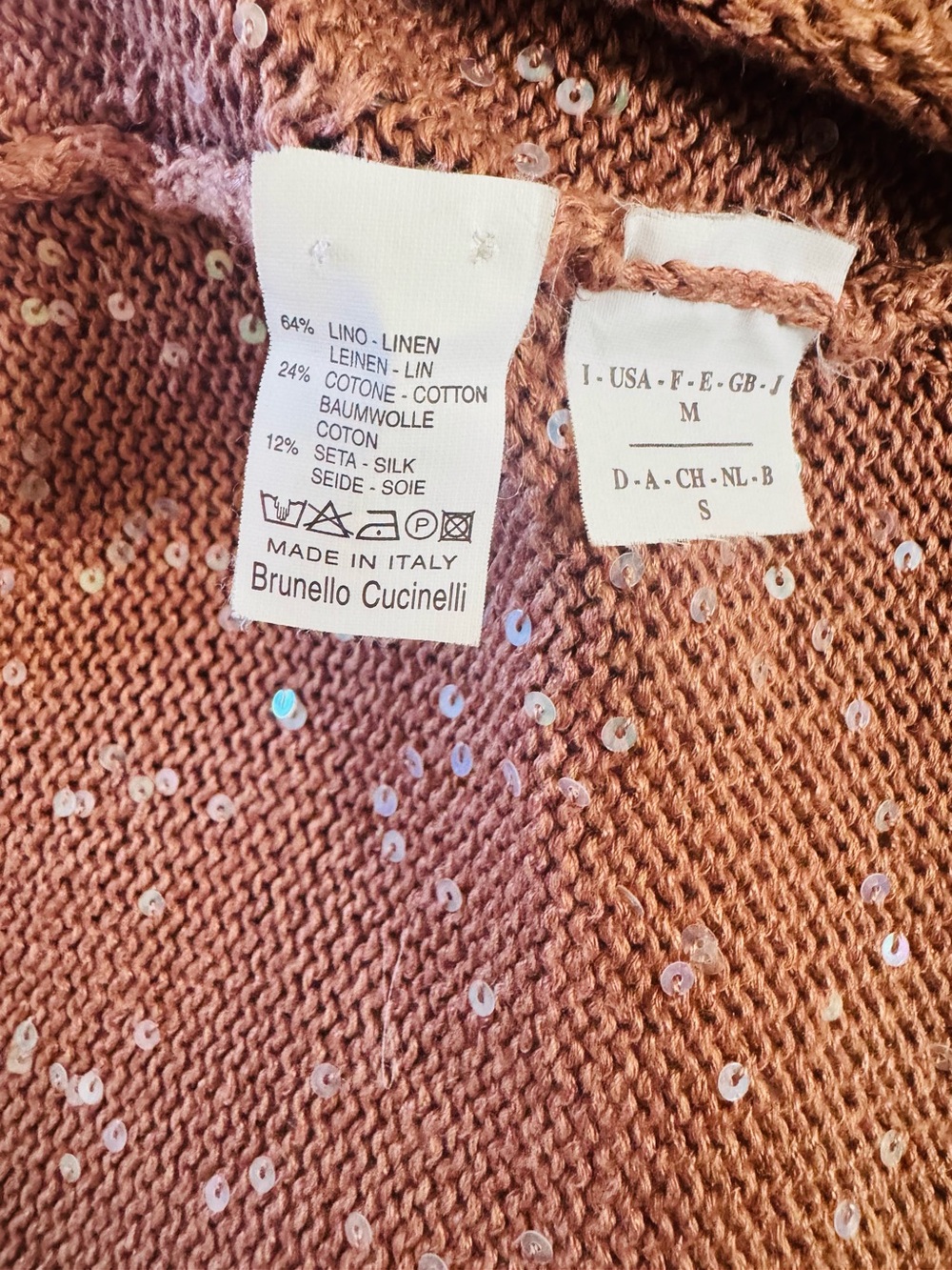 Brunello Cucinelli Bergdorf Goodman Sequin Linen Silk Cropped Cardigan S Italy - Picture 6 of 10